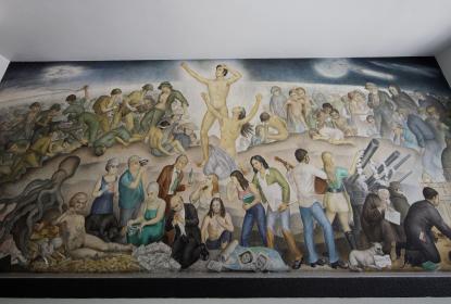 Inician trabajos de conservación y restauración de murales de Atanasio Monroy en CUCEI