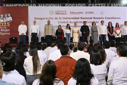 Rector Ricardo Villanueva Lomelí, acompaña a Claudia Sheinbaum a la inauguración de la Universidad Rosario Castellanos, en Chiapas
