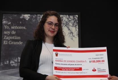 Andrea de Lourdes Chapela Saavedra recibe Premio Nacional de Cuento Juan José Arreola