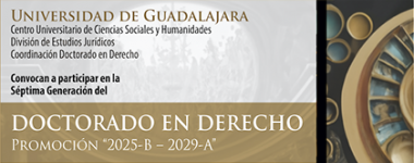 Cartel de la Convocatoria para participar en la Séptima Generación del Doctorado en Derecho, promoción 2025B-2029A