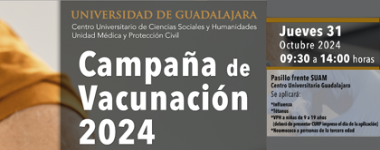 Cartel de la Campaña de vacunación 2024 en el CUGDL