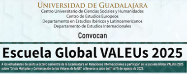 Cartel de la Convocatoria: Escuela Global VALEUs 2025 (Becas Internacionales)