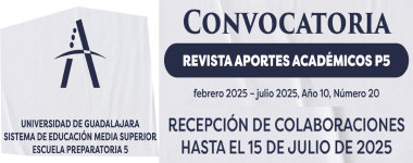 Cartel de Participa con una colaboración en la revista Aportes Académicos P5, febrero 2025-julio 2025