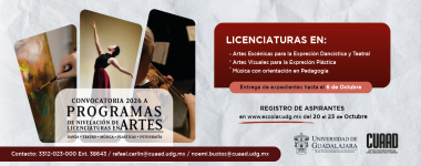 Cartel de la convocatoria Programas de Nivelación de las Licenciaturas en Artes, convocatoria 2026A