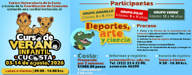 Cartel del Curso de Verano Infantil CUCosta 2026