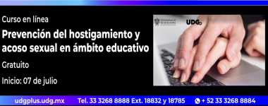 Cartel del Curso en línea: Prevención del hostigamiento y acoso sexual en el ámbito educativo