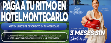 Cartel Paga a tu ritmo en Hotel Montecarlo