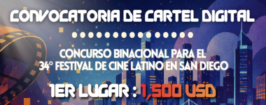 Cartel del Concurso Binacional de Cartel para el 34° Festival de Cine Latino en San Diego