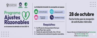 Cartel del Programa Ajustes Razonables en el examen de admisión al ciclo 2027-A