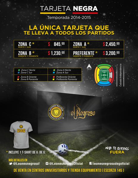 Tarjeta Negra de los Leones Negros - Apertura 2014-2015 | Universidad de  Guadalajara